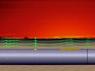 Магнитные волны над трубой